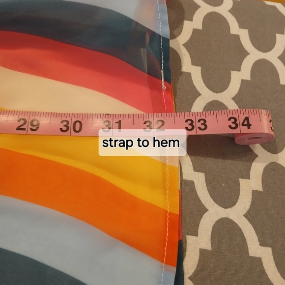 Midnight Doll Multi Color Strpe Dress With Adjustable Straps Size 7 - Picture 7 of 10